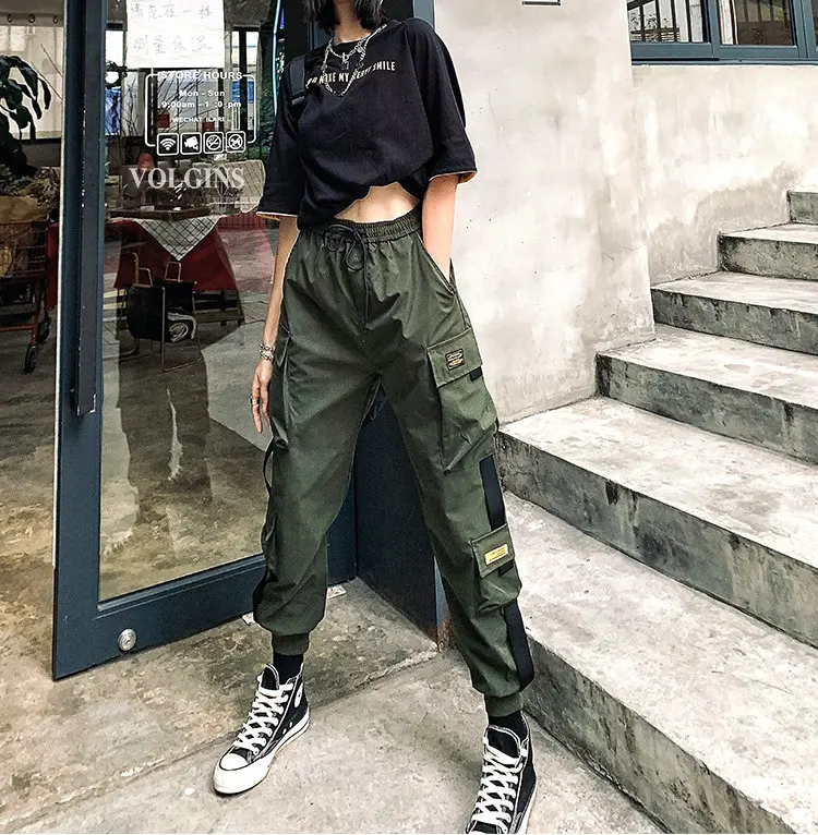 Pantaloni Cargo larghi in vita elastica da donna pantaloni da Jogging alla  caviglia moda femminile pantaloni Casual da donna Plus Szie 2022|Pants \u0026  Capris| - AliExpress