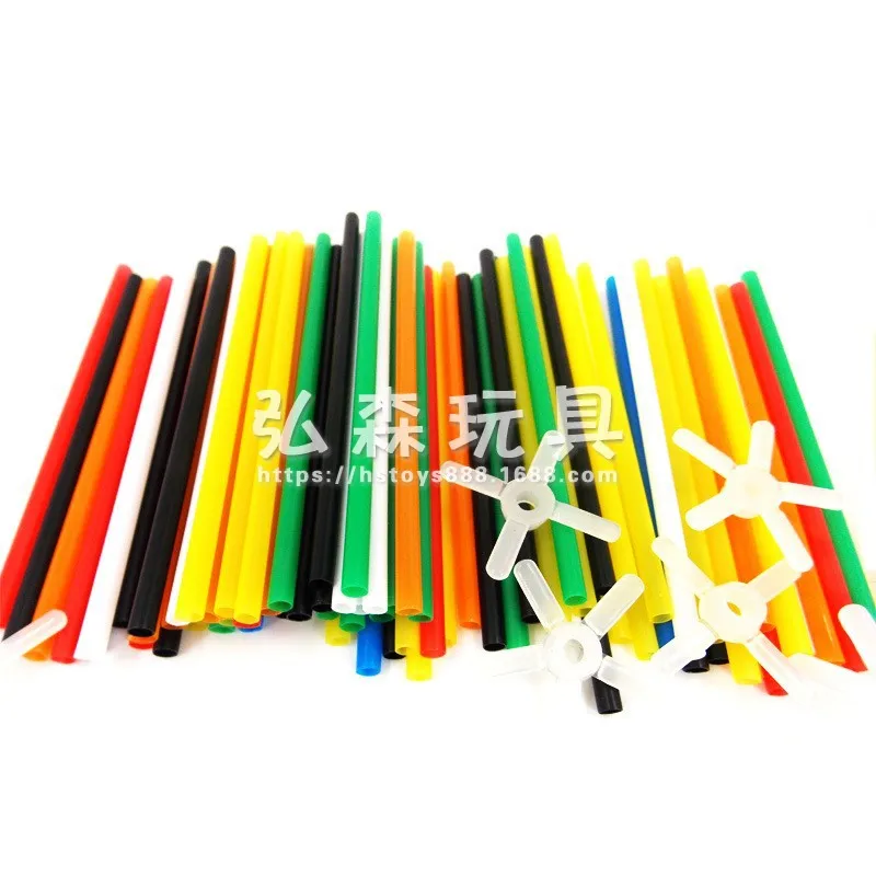 

4D Space Creative Fight Inserted Assembly Straw Building Blocks Children DIY Game Kindergarten Early Childhood Educational Plast