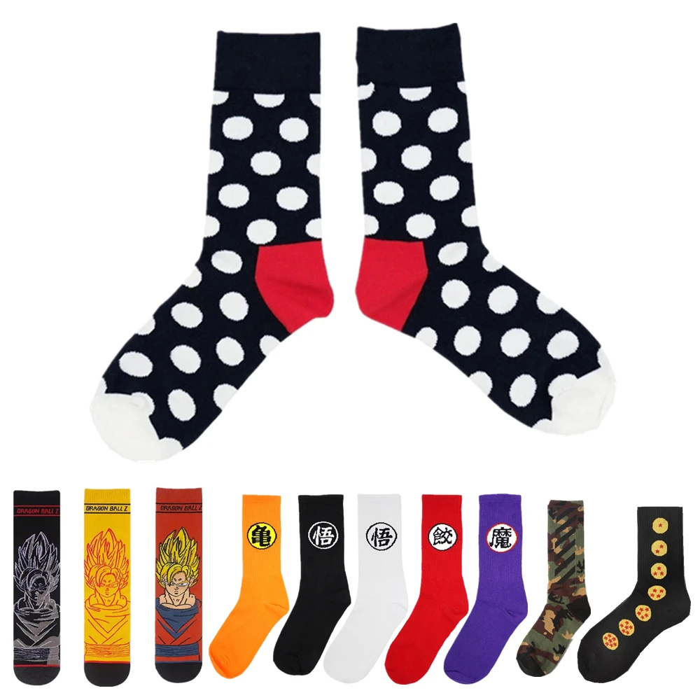 Японские Academy/черные, белые, в горошек, красные хлопковые носки с рисунком, женские модные, уличные, удобные носки