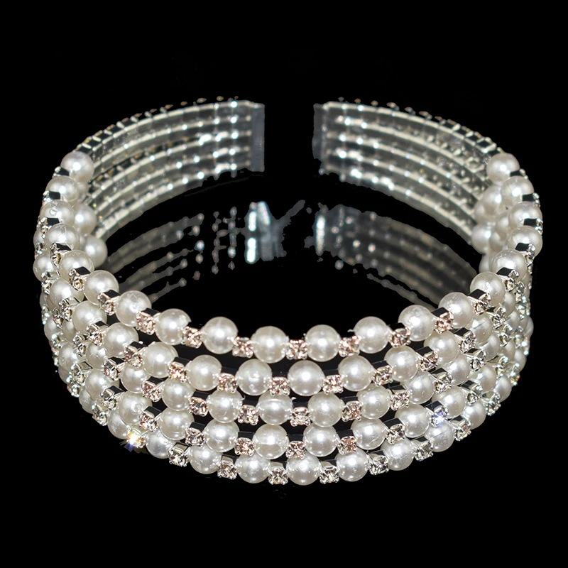 Crystal Bracelets Woman Pearl Gold Silver Plated Open Bangle Bracelet Gift