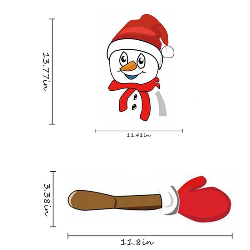 Рождественские наклейки на заднее лобовое стекло Санта-Клаус, наклейки на окна, автомобильные наклейки на стеклоочиститель, Рождество