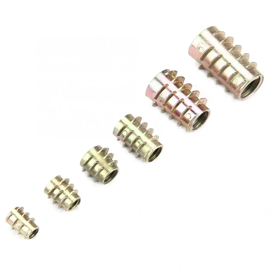 

50pcs Stainless Steel Square Nuts Alloy Furniture Hex Drive Unhead Nut Threaded For Wood Insert with Box Wood Screw And Nut