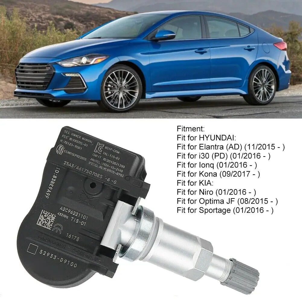 TPMS 52933-D9100 433 МГц монитор давления в шинах датчик для Kia NIRO SPORTAGE 17-19 SORENTO 18-19 GENESIS G90 17-18 HYUNDAI