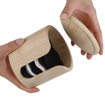 

Wooden Makeup Remover Cotton Storage Box Multifunctional Makeup Storage Tool Box