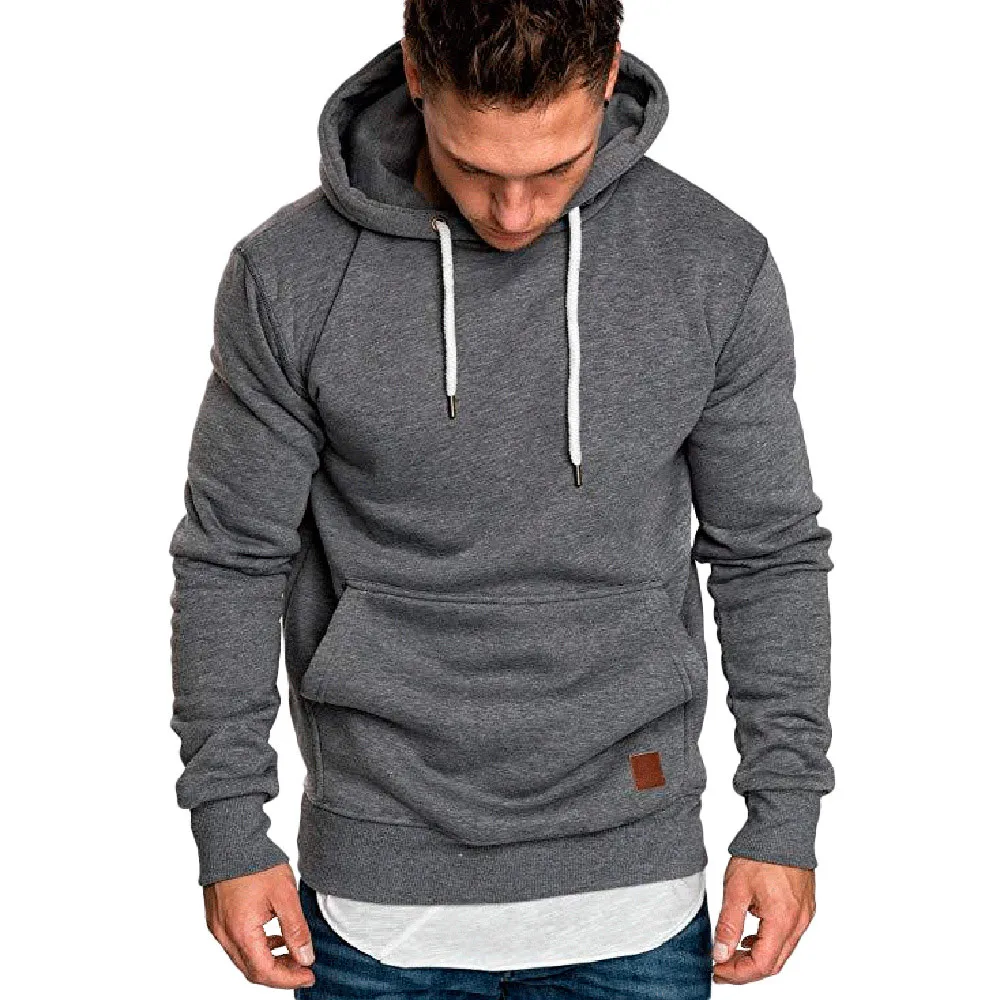 Men Colour Block Sweater Fitted Long Sleeve Hoodie Pullover Casual Jumper Winter