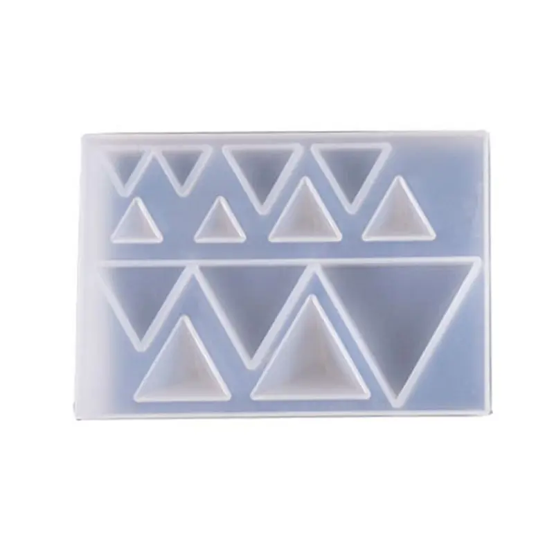 DIY серьги Кулон Драгоценный Камень делая силиконовые формы треугольник Круглый эпоксидная форма УФ формы для поделок из смолы