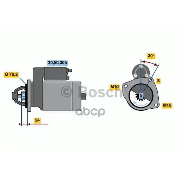 Стартер 12v, 1.4kw 0986017110 Bosch арт. 0986017110