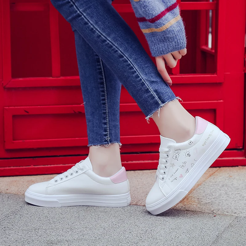 BeautyFeet/женские туфли-оксфорды на плоской подошве в британском стиле; сезон весна; Повседневная парусиновая обувь на плоской подошве; женская обувь на шнуровке с граффити; женская обувь