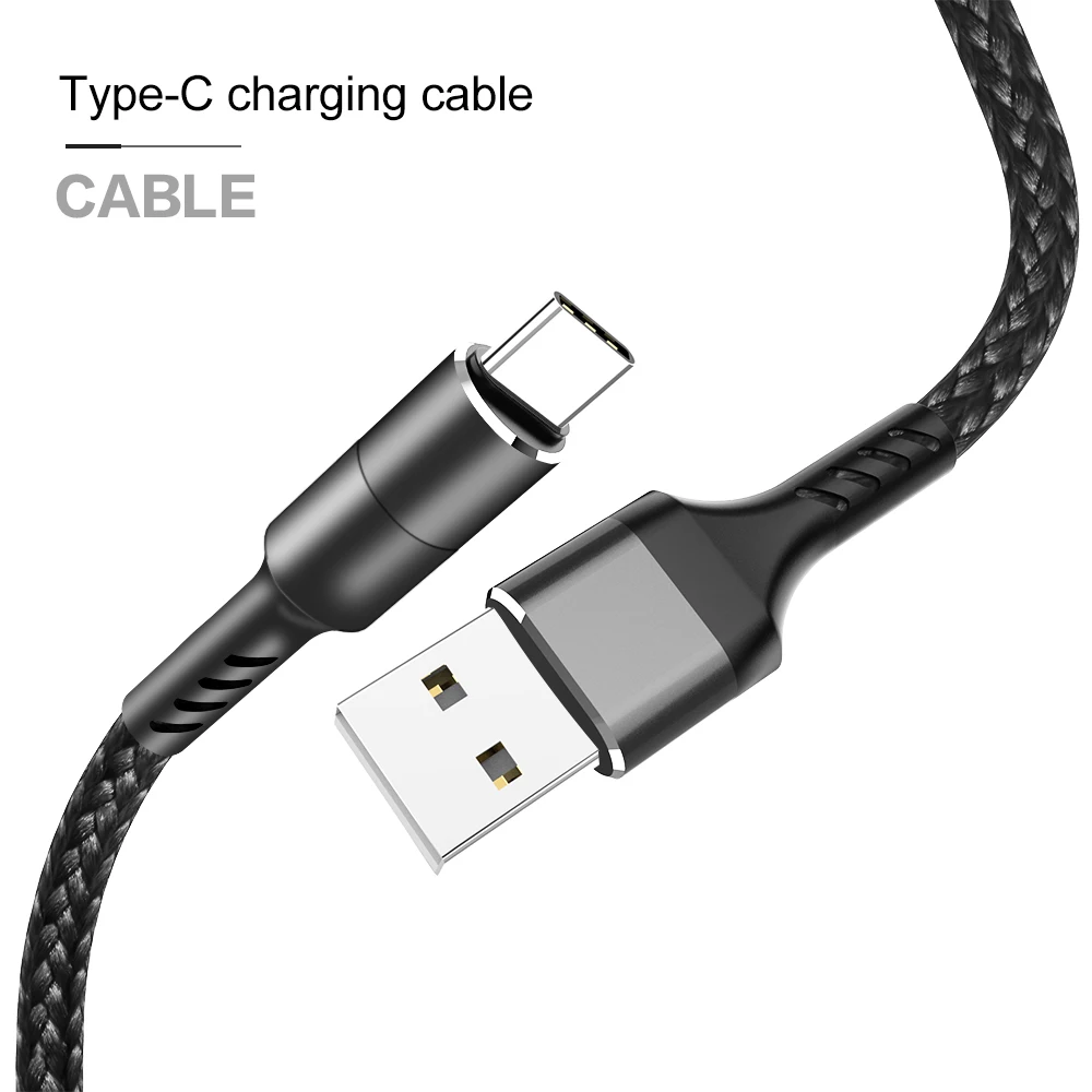 QC 3,0 микро Тип usb C 8 Pin кабель для iPhone11 XS XR 1м 2м 3A провод для быстрого заряда Тип-C Зарядное устройство телефонный кабель для зарядки и передачи данных для huawei Xiaomi - Цвет: Black for Type-c