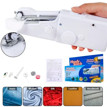 

1Pc Portable Mini Electric Hand Sewing Machine Quick Stitch Sew Needlework Cordless Clothes Fabrics Sewing Machine Accessories