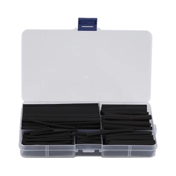 

170Pcs Boxed Black Heat Shrinkable Tube 8 Specifications Halogen-Free Flame Retardant Waterproof PE Heat Shrinkable Tube Insulat