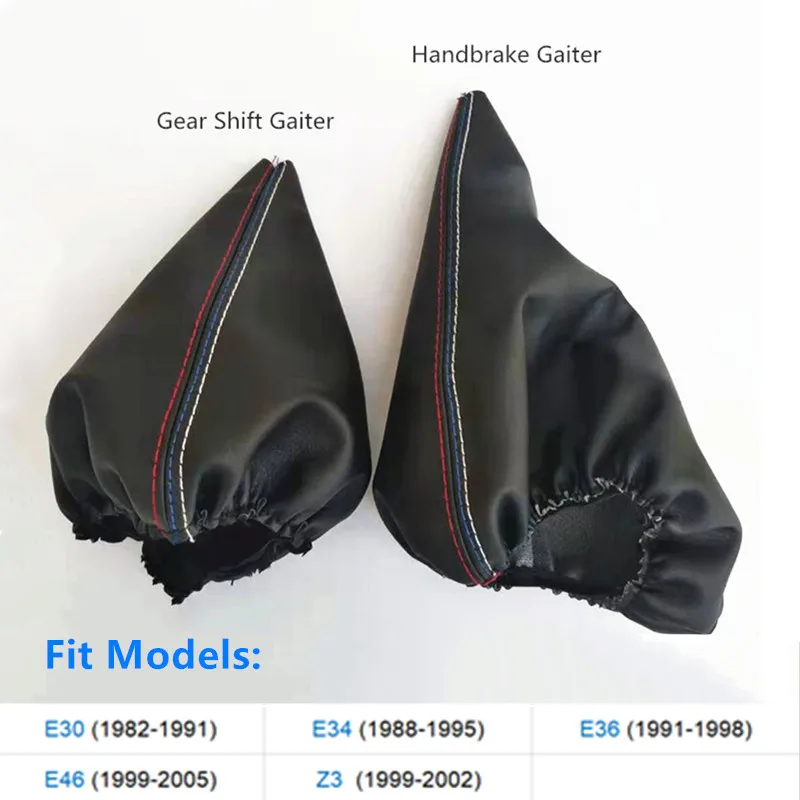 Car Shift Gear Stick Manual Handbrake Gaiter Shift Knob Black Leather Boot Car-Styling For BMW 3 Series E30 E34 E36 E46 M3 Z3