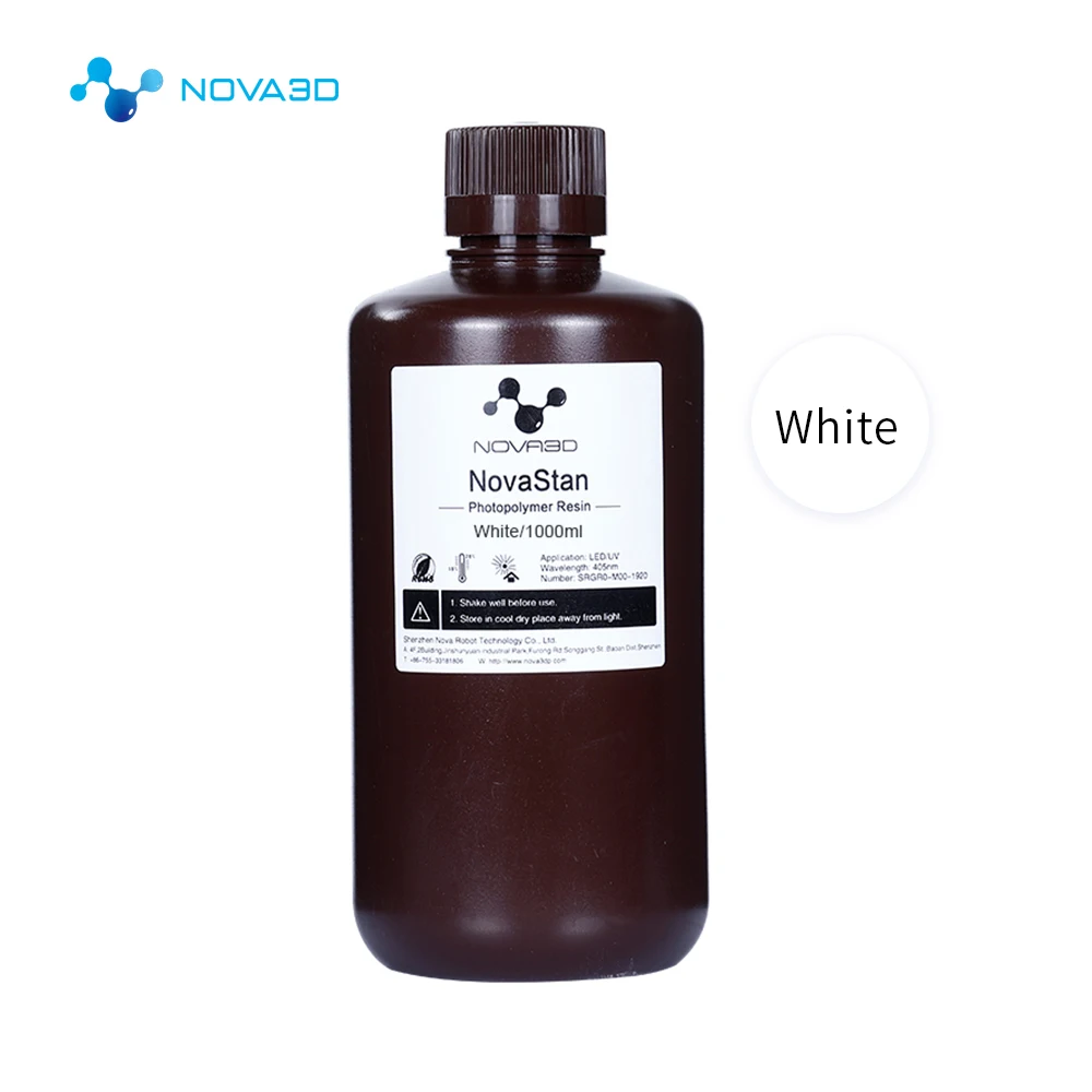 High Quality UV Resin 3D Printer Printing Material SLA LCD DLP UV Sensitive NOVA3D 405nm Liquid photopolymer Dropshipping - Цвет: 1L white