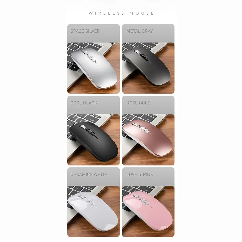 M103 перезаряжаемая беспроводная мышь Slient Button USB мини оптическая Ультратонкая мышь с зарядным кабелем для компьютера ноутбука