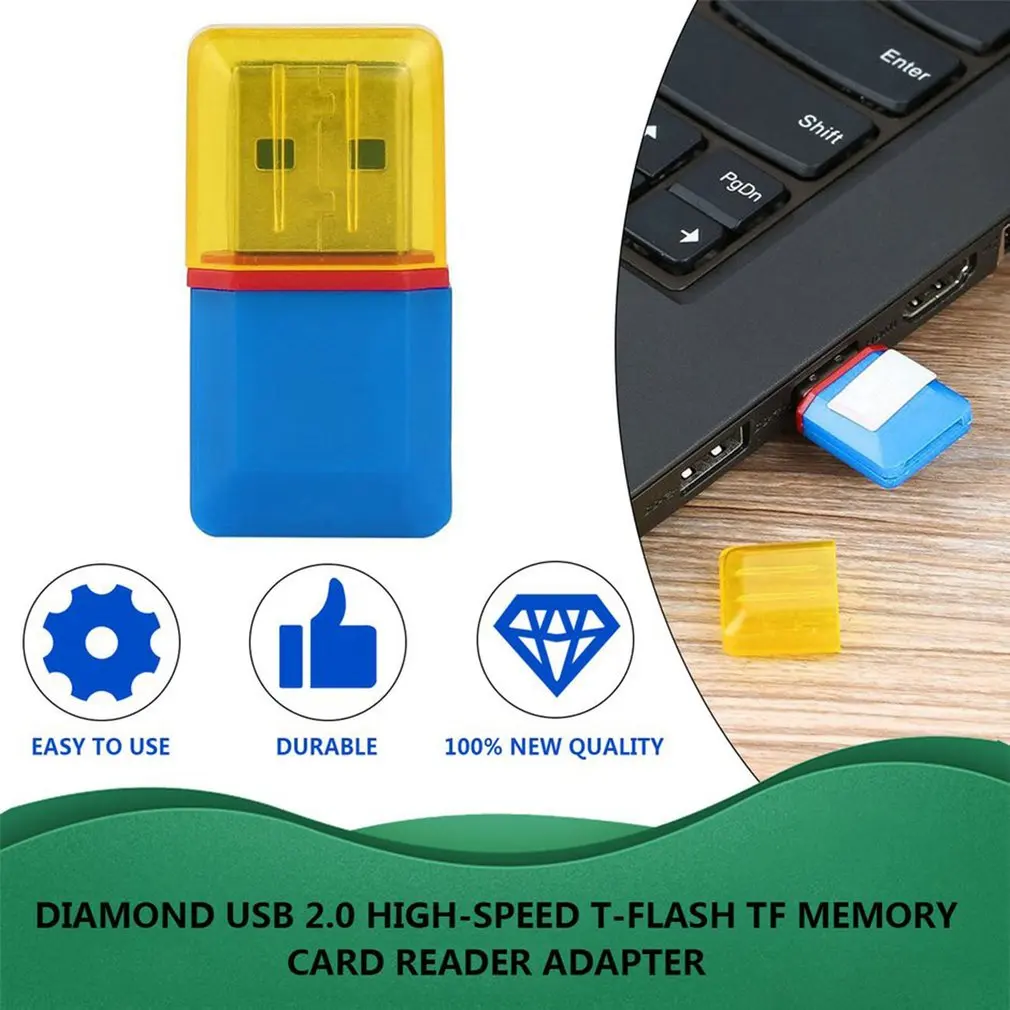 USB 2,0 TF карта считывание Мини TF кард-ридер маленькая кладка TF кард-ридер второго поколения USB2.0 TF кард-ридер