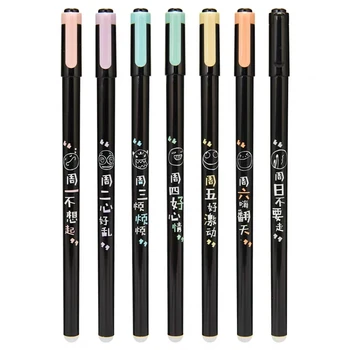 

New Arrival Brand Erasable Pen Lovely Design Cap Student Writing Pen 7pcs/set Free Shipping