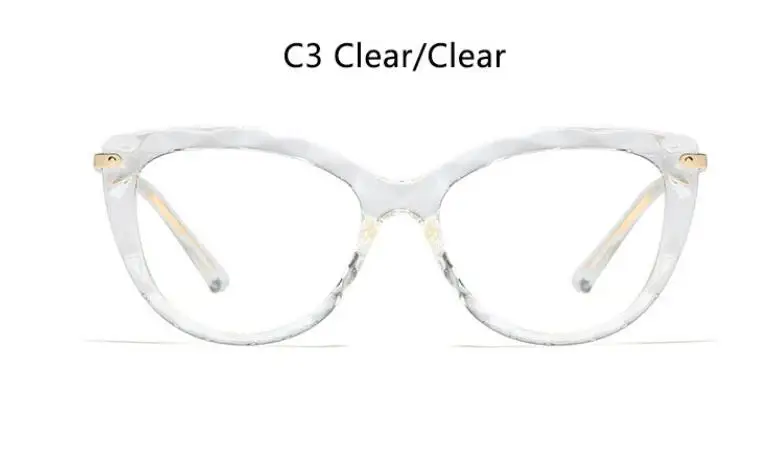 Кристальная овальная прозрачная оправа для очков, алмазная режущая поверхность, прозрачные очки без диоптрий, модная женская оптическая оправа - Цвет оправы: C3 CLEAR CLEAR