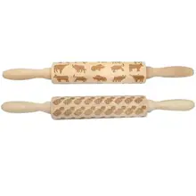 Деревянный тиснение скалка для выпечки тесто печенье лапша печенье, фондан, пирог тесто гравированные ролик ананас бык