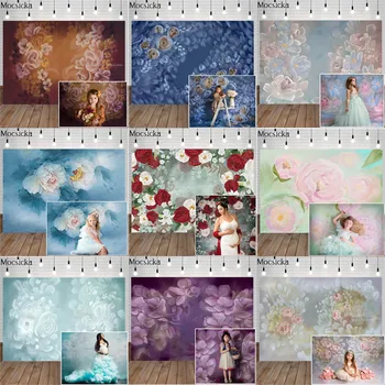 

Mocsicka Flower Photography Background Hand Painted Style Newborn Baby Child Pregnant Woman Portrait Photo Backdrops Decoration