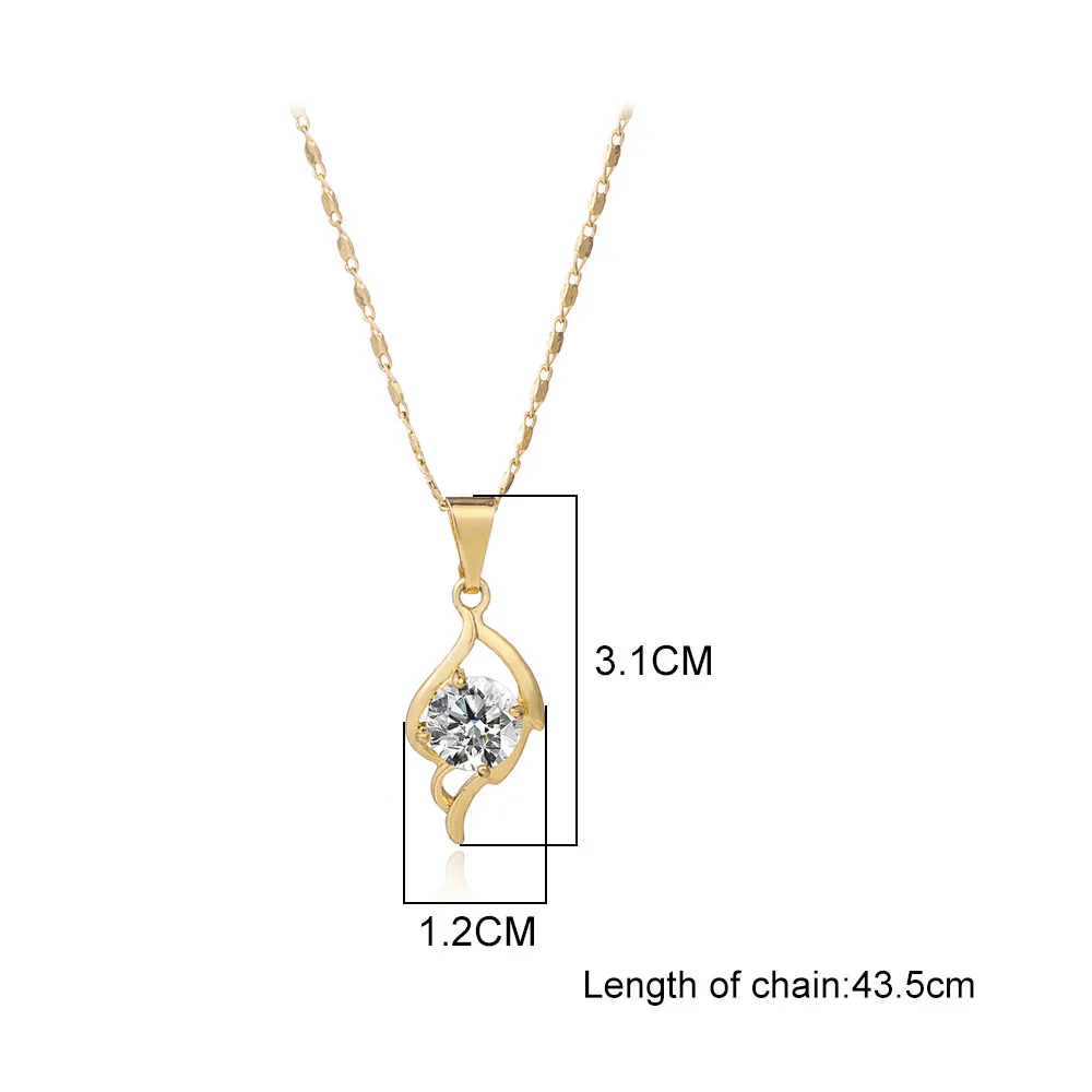 L700135N-001 Viennois золотого цвета ожерелье с подвеской для женщин, стразы, геометрические витые ожерелья, вечерние ювелирные изделия - Окраска металла: L700135N-001