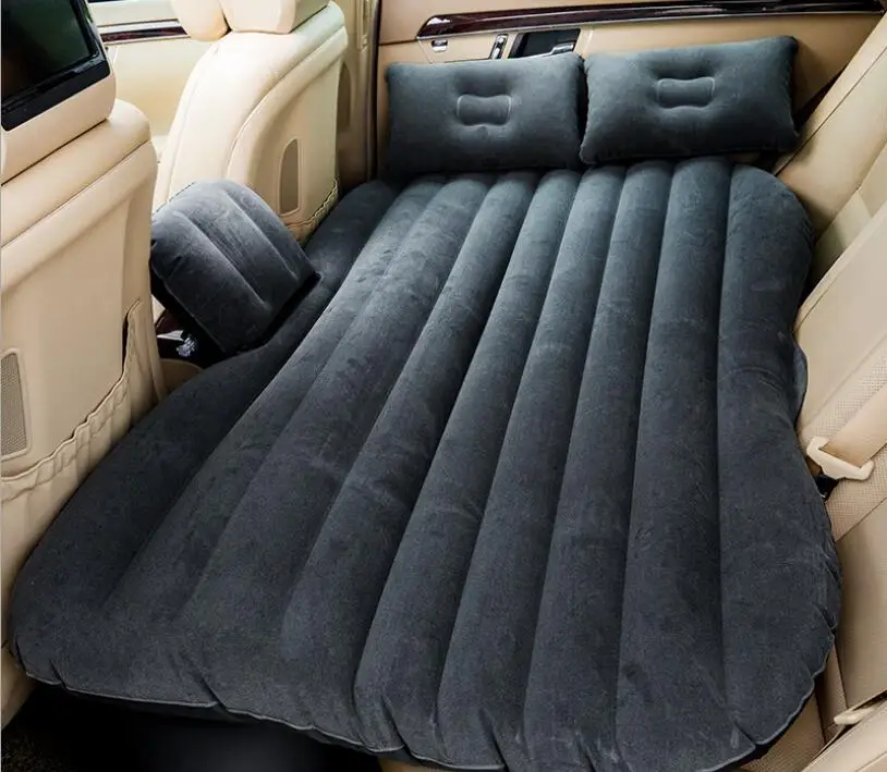 Прочный автомобильный надувной матрас на заднем сиденье для путешествий, влагостойкий надувной матрас, надувная кровать для салона автомобиля - Цвет: black