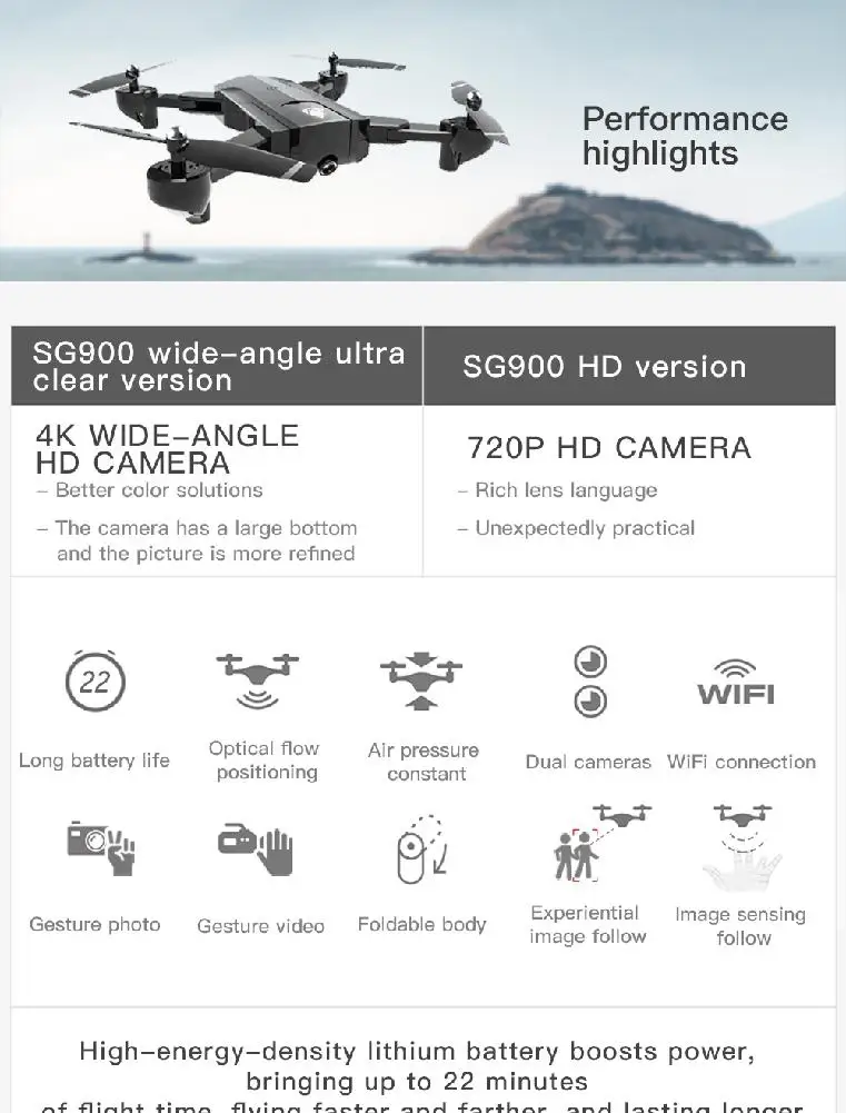 SG900 Дрон двойная камера HD 720P Профессиональный FPV Wifi RC Дрон фиксированная точка высота Удержание следования за мной Дрон Квадрокоптер