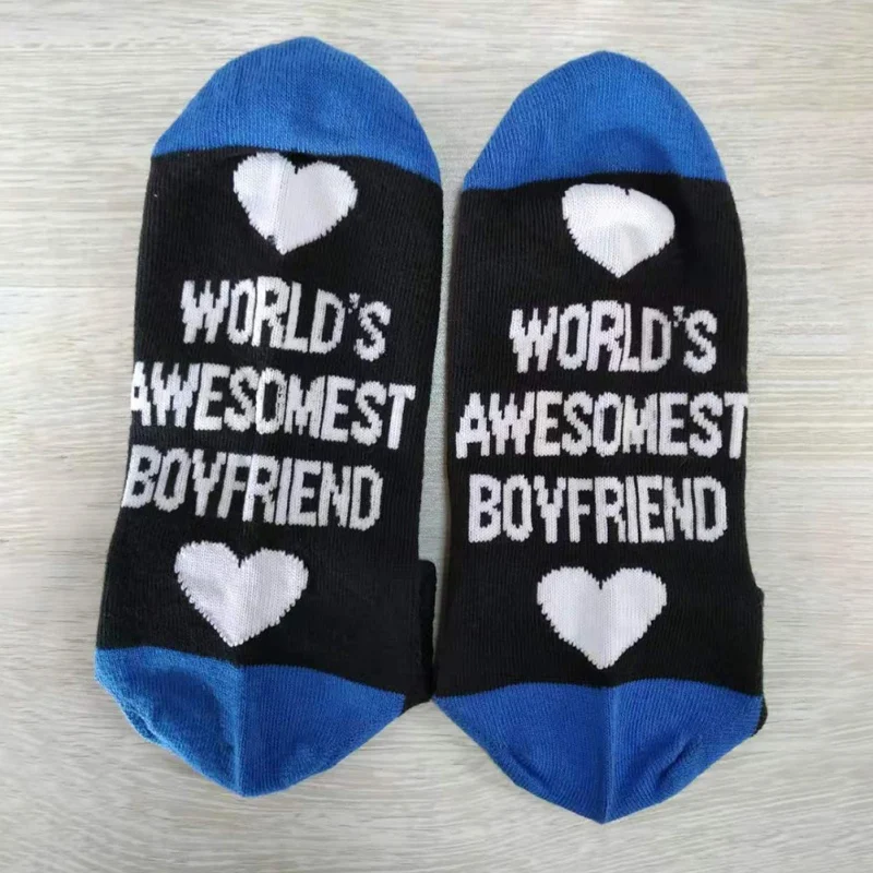 Носки женские мужские с буквенным принтом WORLD AWESOMEST GIRL FRIEND Компрессионные носки стильные унисекс забавные носки пара Meias