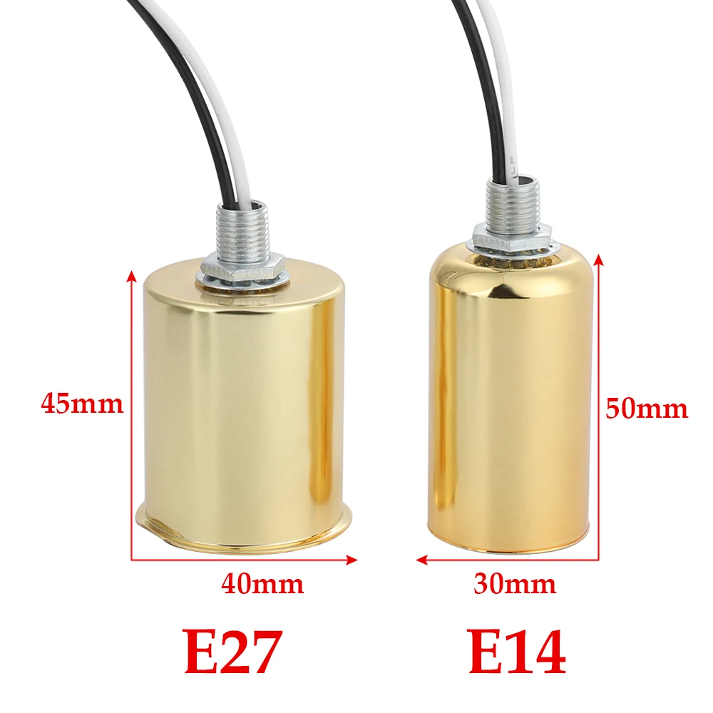 E27 E14 Ceramic Screw Light Base Metal Surface Round LED and Filament Lamp Holder Indoor Led lamp Parts Easy to Install