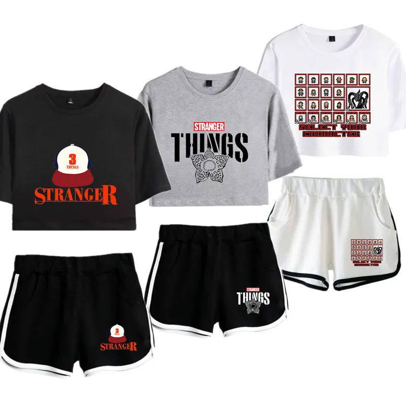 Stranger Things Camiseta Cosplay de Stranger Things, disfraz de Dustin, de pantalones cortos para chicas, camiseta para correr, traje de pantalón deportivo|Disfraces de películas y TV| - AliExpress