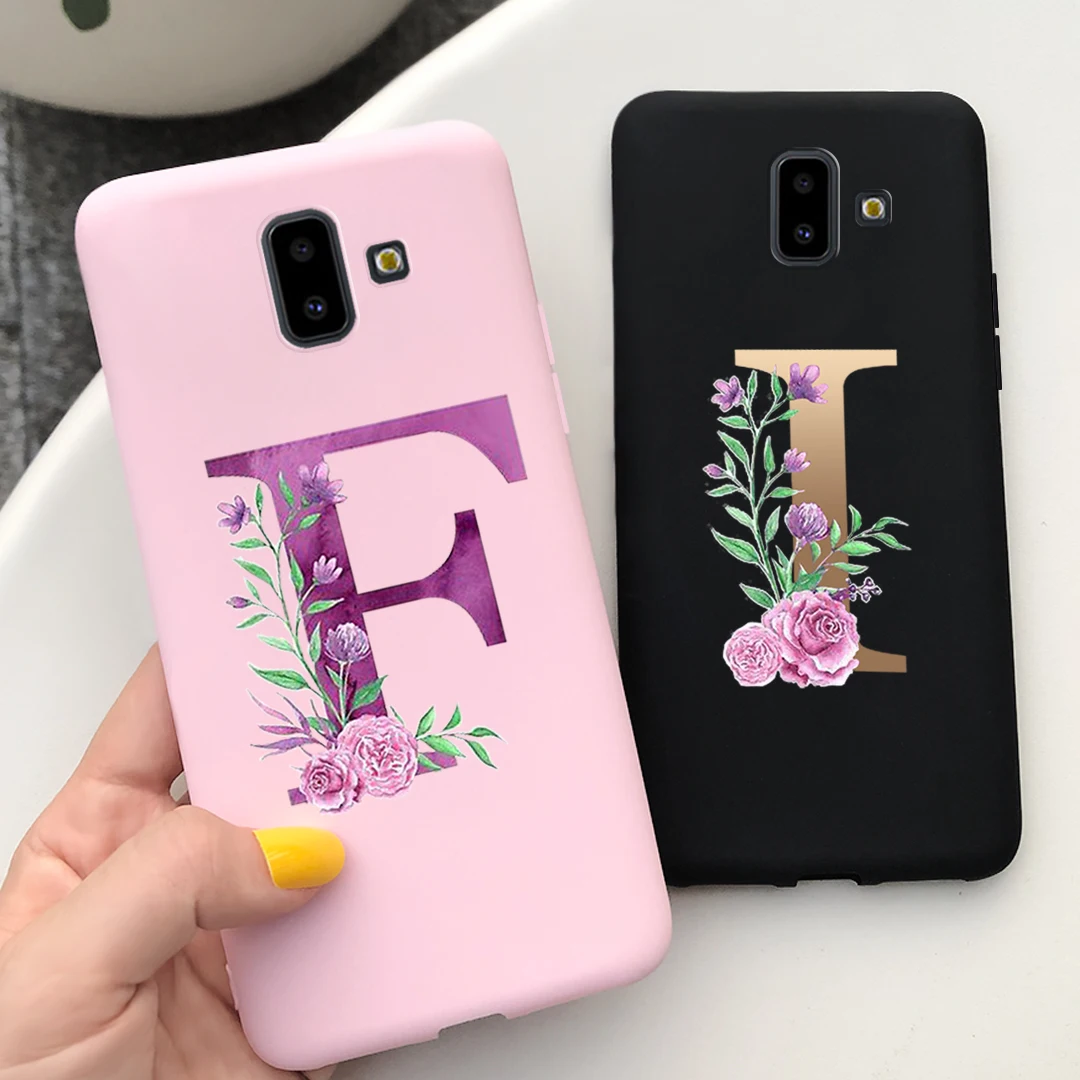 Alphabet Monogram Soft Silicone Phone Case Cover
