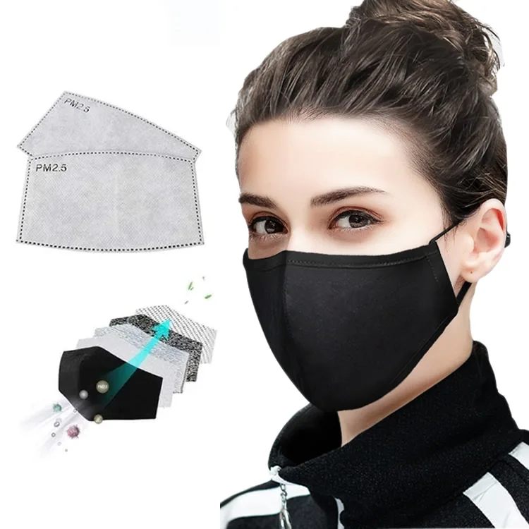 

2PCS Face Mask with 20PCS KN90 5-Ply PM 2.5 Activated Carbon Filters Reusable Cotton Mask