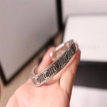 

men and women Wear Gorgeous retro Double letter opening bracelet adjustable S925 Sterling silver Jewelry Luxury brands Logo gift