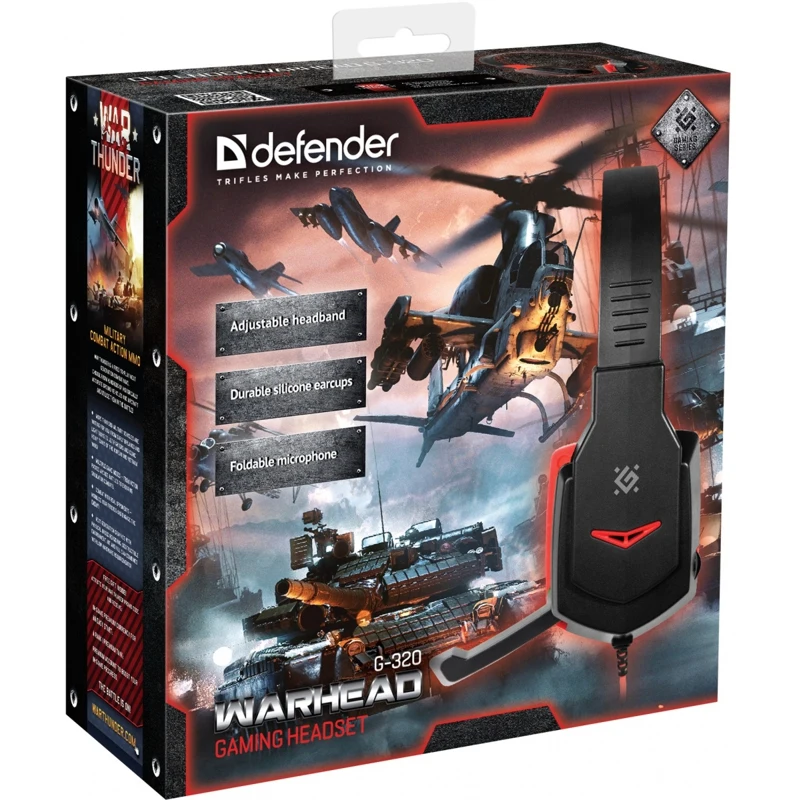 Гарнитура Defender Warhead G 320 black/red проводная 20 20000 Гц 32 Ом 94 дБ 16000 48 2x mini jack 40 мм|Наушники