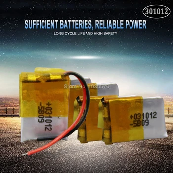 

30mAh 3.7V 301012 lithium polymer lipo rechargeable battery for GPS MP3 MP4 PAD DVD DIY bluetooth headphone speaker phone