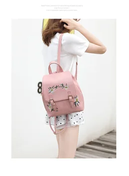 

2020 new backpack women's Korean version of embroidery leisure fashion travel large capacity backpack ladies