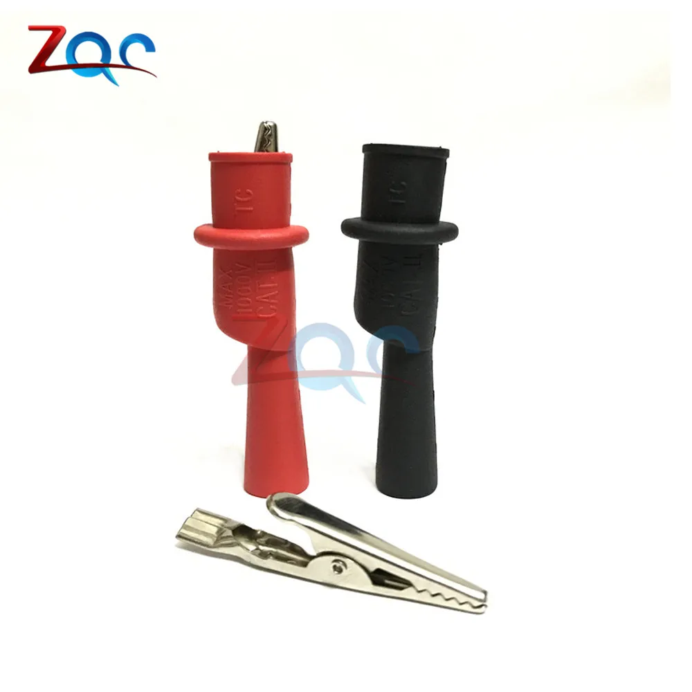 Universal Alligator Clips Set Banana Test Lead Probe Clip Replacement for Multimeter Test Lead alligator clips