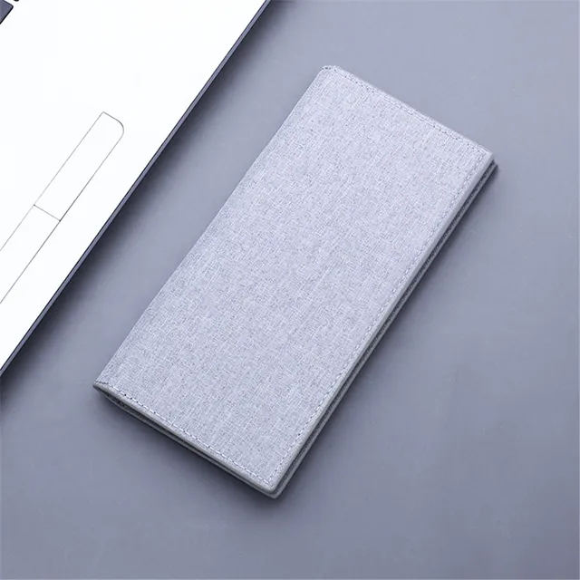 Business Wallet Men Long Purse Canvas Male Wallet And Purse Credit Card Holder Wallet Black/Blue/Gray Slim Wallet Men Winter New grey white