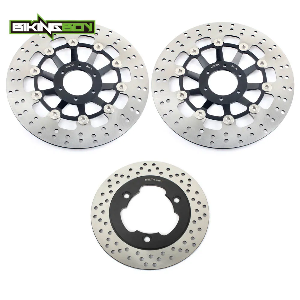 Round Black BIKINGBOY для Honda NSR 250 R 1988-1998 NSR 250 RSP 95-97 NSR 250 SP круглые/Волнистые Полный Комплект Передние Задние тормозные диски роторы - Цвет: Round Black