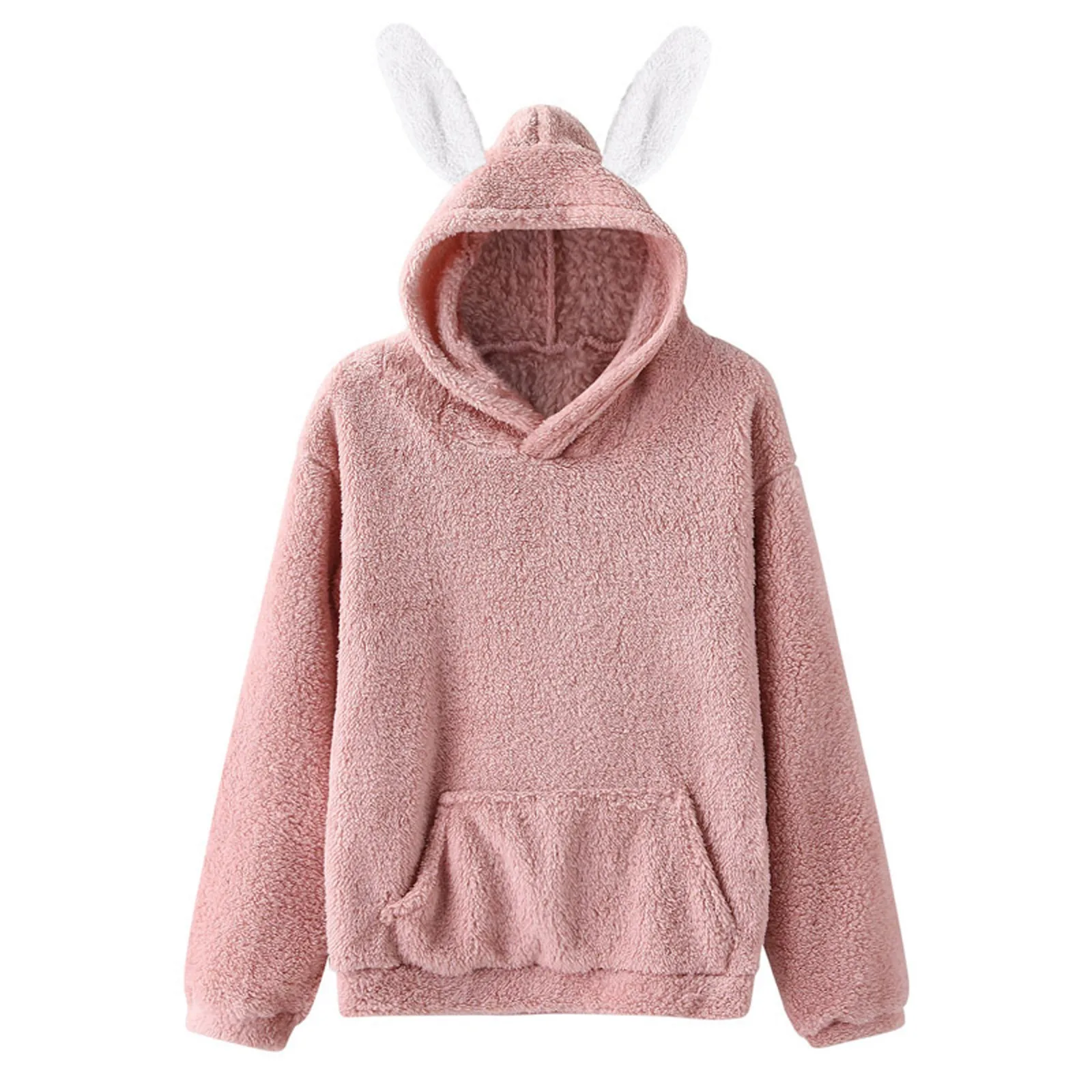 Fashion Hoodies Women's Winter Warm Oversized Sweatshirt with Bunny Ears Casual  Long Sleeve Tops Pullover Sweatshirts 1