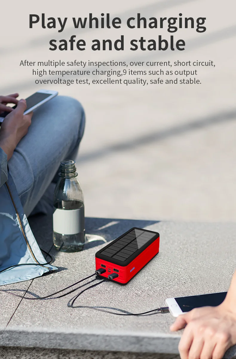 99000mAh Solar Power Bank High Capacity Portable Charger 2USB External Battery Outdoor Waterproof Power Bank for Samsung Xiaomi powerbank 30000