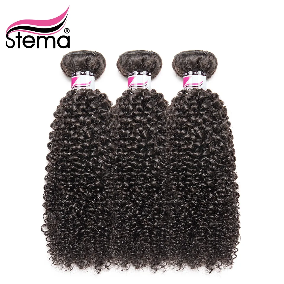 Stema монгольский курчавый и вьющийся волос пучки Remy Пряди человеческих для