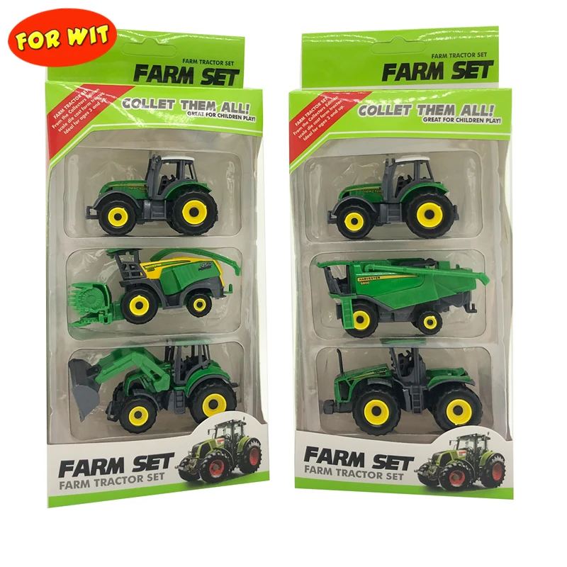 New Farm Tractor Play Set Diecast Plastic Metal Gear Collectible Toy Power Vehicle Car Model with Part Happy Farmland Harvest |