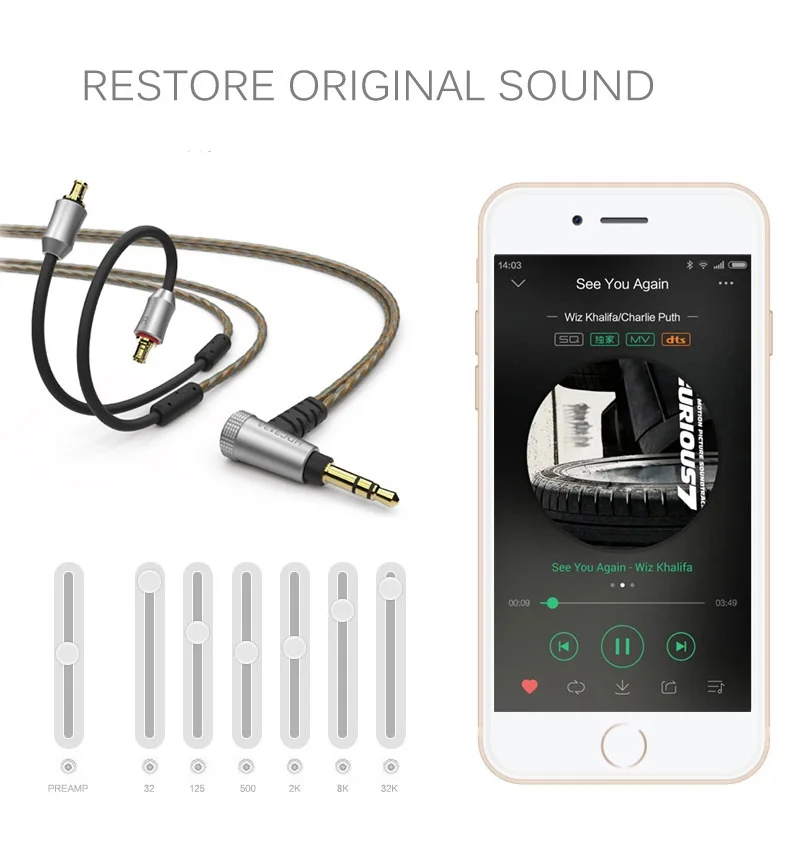 A2DC Headphone Upgrate Cable for ATH HDC323A HDC313A LS50 LS70 LS200 LS300 Series E40 E50 Series Replacement Original Cable