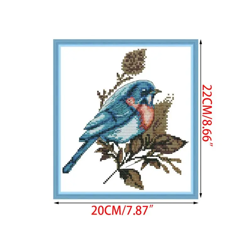 Листья птицы DIY рукоделие ручной работы Счетный 14CT Печатный Вышивка крестом комплект с вышивкой украшение дома