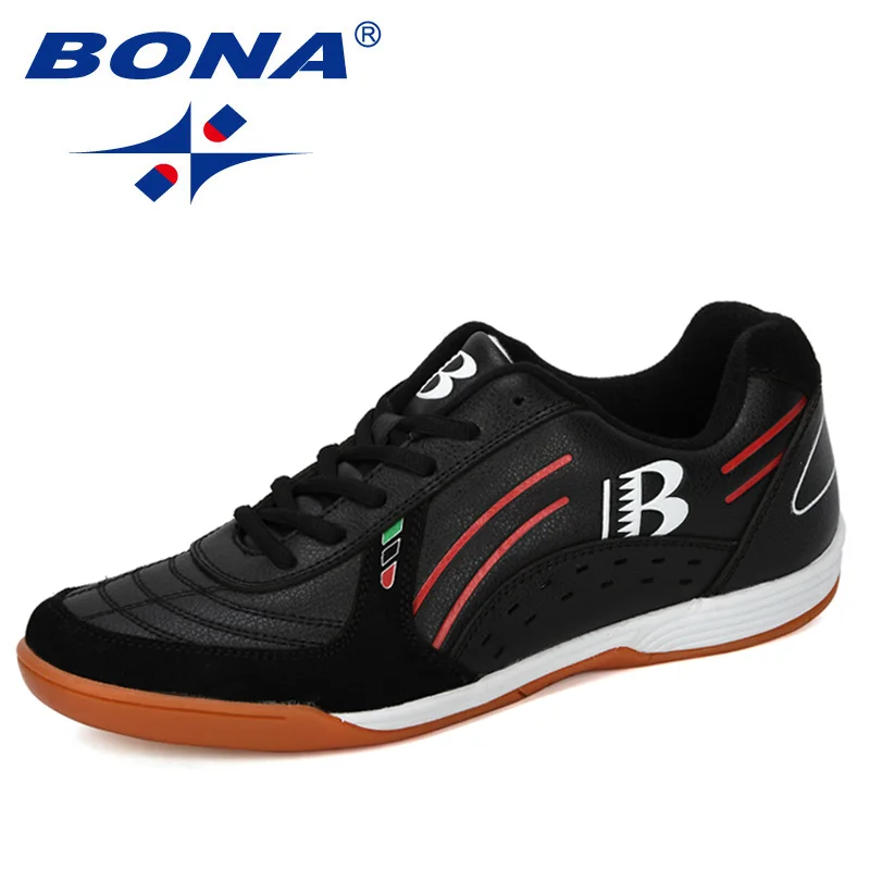BONA New Designer Men Football Shoes Athletic Soccer Shoes Leather Training Football Sneakers Male Jogging Trekking Shoes