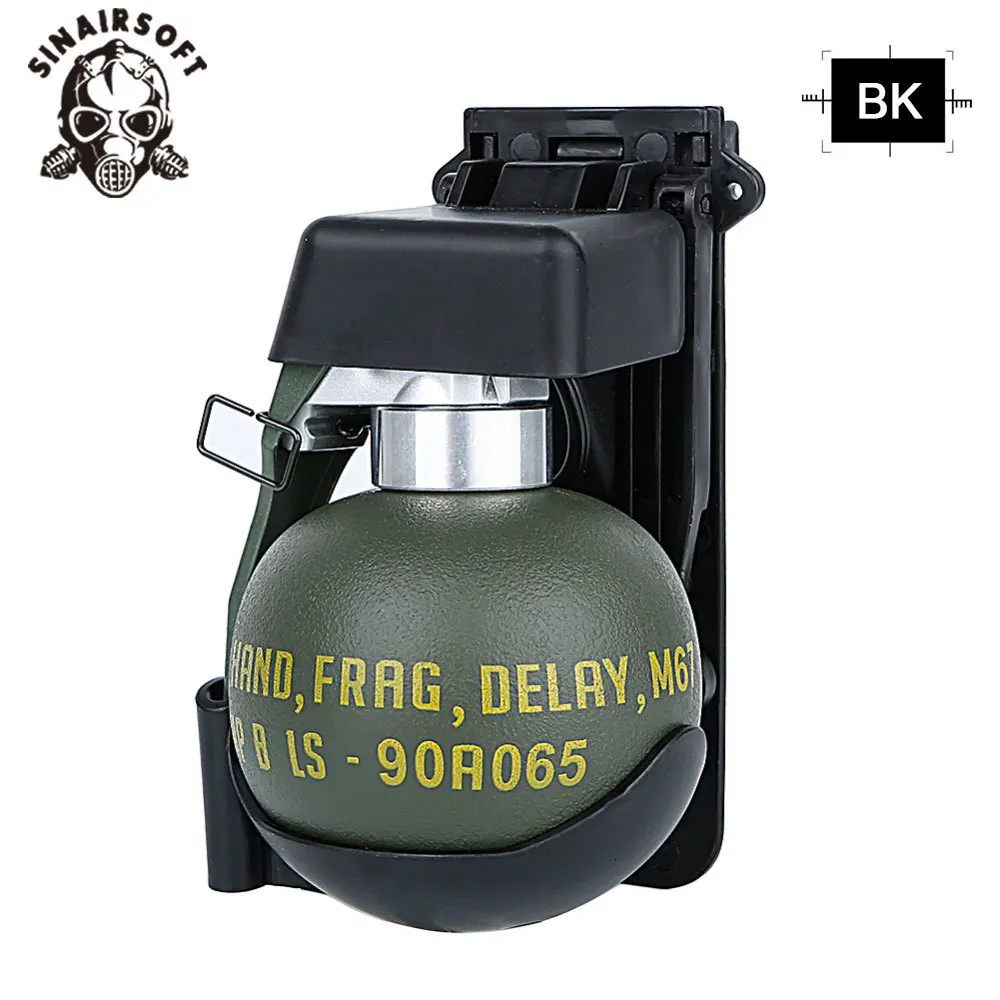 Airsoft M67 Осколочная Граната Манекен Модель Molle система BB чехол пластиковый тактический военный костюм Wargame Пейнтбол аксессуары мяч - Цвет: BK