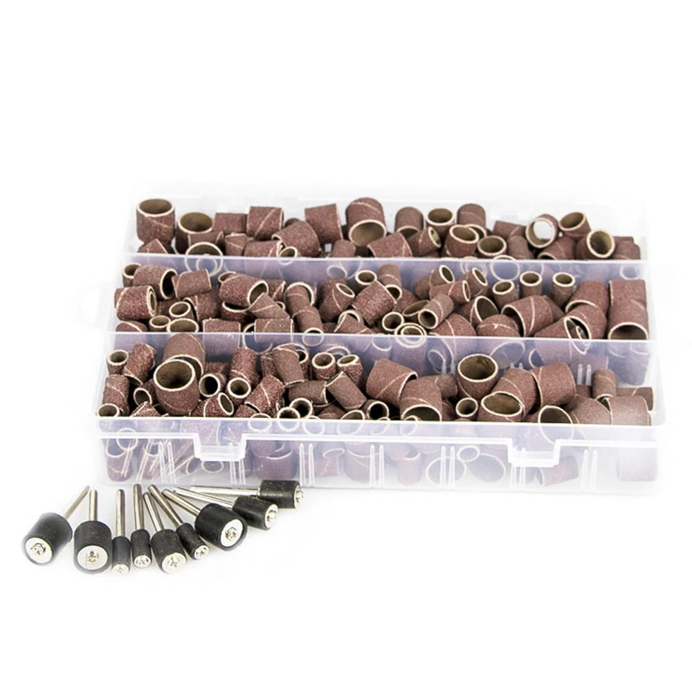 

338pcs/set Sanding Drum Kit #60 #120#320 Sanding Band with 3/8 1/4 1/2 Rubber Mandrel for Dremel Electric Mill Rotary Tools