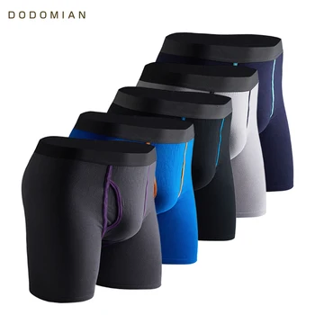 

5 Men Long Pcs/Lot Boxers Breathable Cotton Boxer for Men Soft Mens Underwear Men Boxershorts Male U-convex US Size M L XL XXL