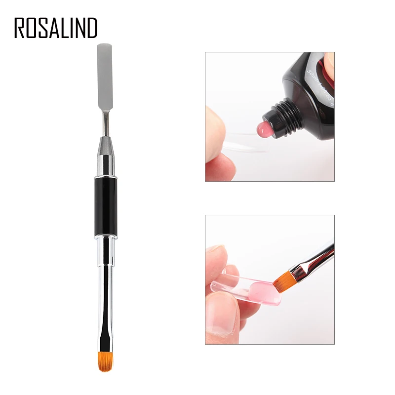 ROSALIND 1 шт. УФ СТРОИТЕЛЬ поли гель для ногтей кисточка для удленения двухсторонний ломтик форма инструмент для ногтей наконечники удлинительная муфта