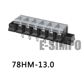 

20PCS 78HM Barrier Terminal Block 13mm Pitch 600V30A 18-10AWG with Plastic Cover with mounting ears Wide pin with hole